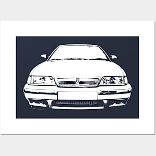 Rover 200 1990s British classic car block white Posters and Art